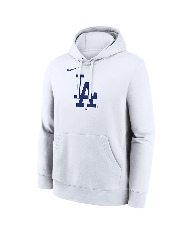Nike Men's White Los Angeles Dodgers Logo Club Hoodie