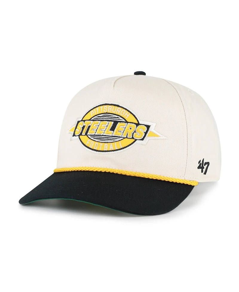 '47 Brand Men's Natural Pittsburgh Steelers Frame Out Two Tone Hitch Adjustable Hat