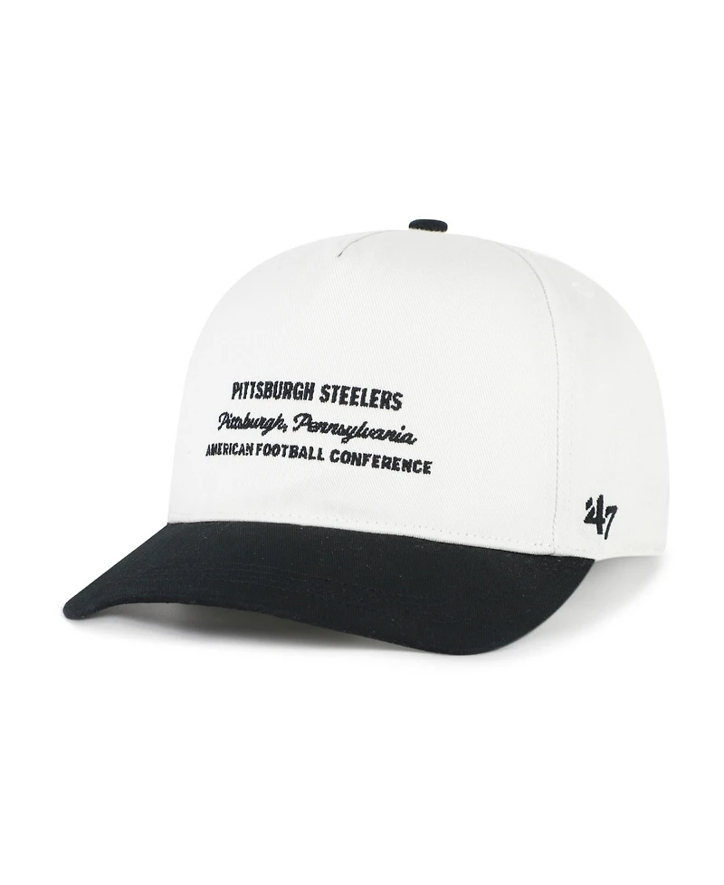 '47 Brand Men's White Pittsburgh Steelers Contemporary Two-Tone Hitch Adjustable Hat