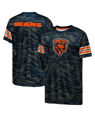 Outerstuff Big Boys and Girls Navy Chicago Bears Slant Route Performance T-Shirt