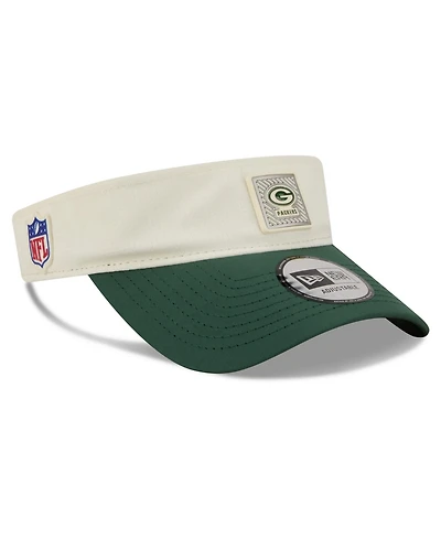 New Era Men's Cream/Green Green Bay Packers 2026 Nfl Training Camp Adjustable Visor