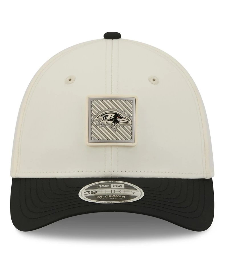 New Era Men's Cream/Black Baltimore Ravens 2026 Nfl Training Camp 39THIRTY Flex Hat