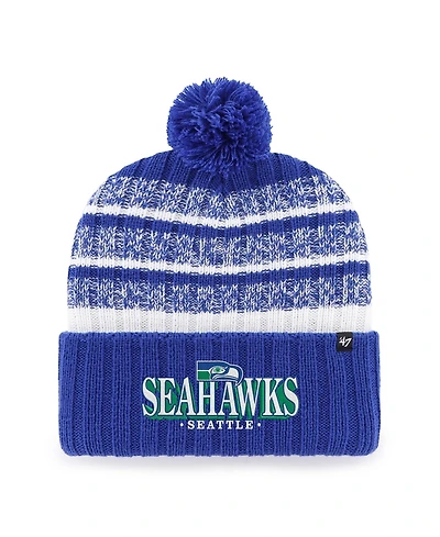47 Brand Men's Royal Seattle Seahawks Region Cuffed Knit Hat with Pom