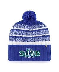 47 Brand Men's Royal Seattle Seahawks Region Cuffed Knit Hat with Pom