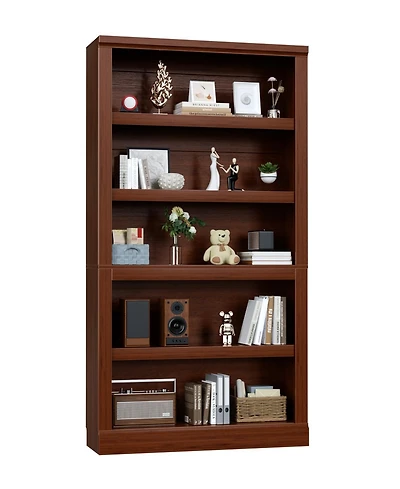 Aheaplus 71" Tall Wood 5-Tier Bookcase with Adjustable Shelves and Open Storage