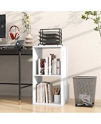 Costway 2-Cube Bookcase Open Back Bookshelf with Anti-tip Kit Modern Style Organizer