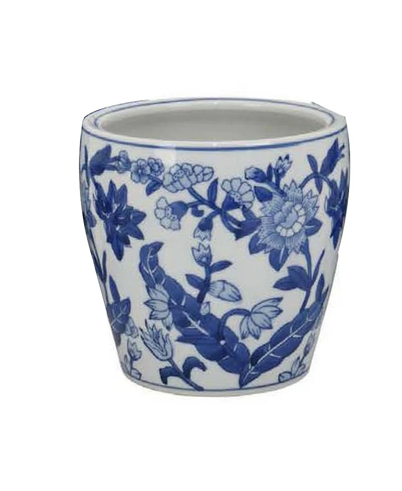Yobtop Ceramic Planter Pot Set of 4 - Floral Pottery, Indoor and Outdoor Flower Pots, Varied Sizes for Diverse Plants, 4 Pieces