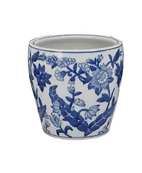 Yobtop Ceramic Planter Pot Set of 4 - Floral Pottery, Indoor and Outdoor Flower Pots, Varied Sizes for Diverse Plants, 4 Pieces
