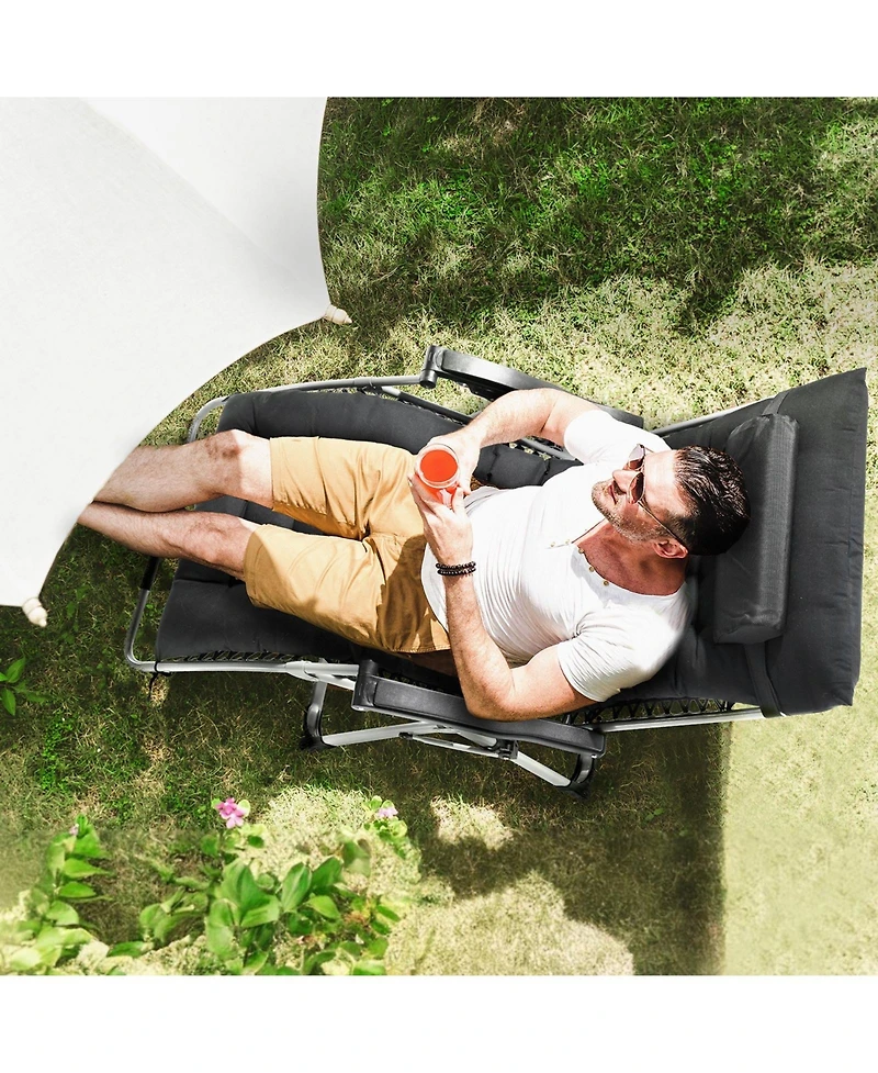 Gouun 33 Inch Zero Gravity Recliner Chair with Cushion and Cupholder, 500 lbs Capacity