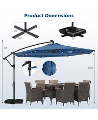 Gouun 10-Foot Solar Led Offset Cantilever Patio Umbrella