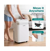 SereneLife 12,000 Btu Portable Air Conditioner with Wi-Fi, Dehumidifier and Fan, Window Kit Included