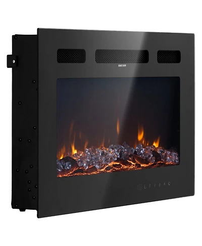 Slickblue 1500W Recessed Wall Electric Fireplace with Touch Control, Remote and Timer