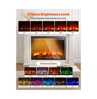 Slickblue Electric Fireplace Insert with Adjustable Flame Remote Timer 5000 Btu Wall Mounted