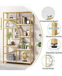 Tribesigns 5-Tier Industrial Bookshelf with 9 Open Shelves