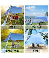 Aofar Beach Tent Sun Shelter Portable Shade Sandbags Camping Fishing Picnic