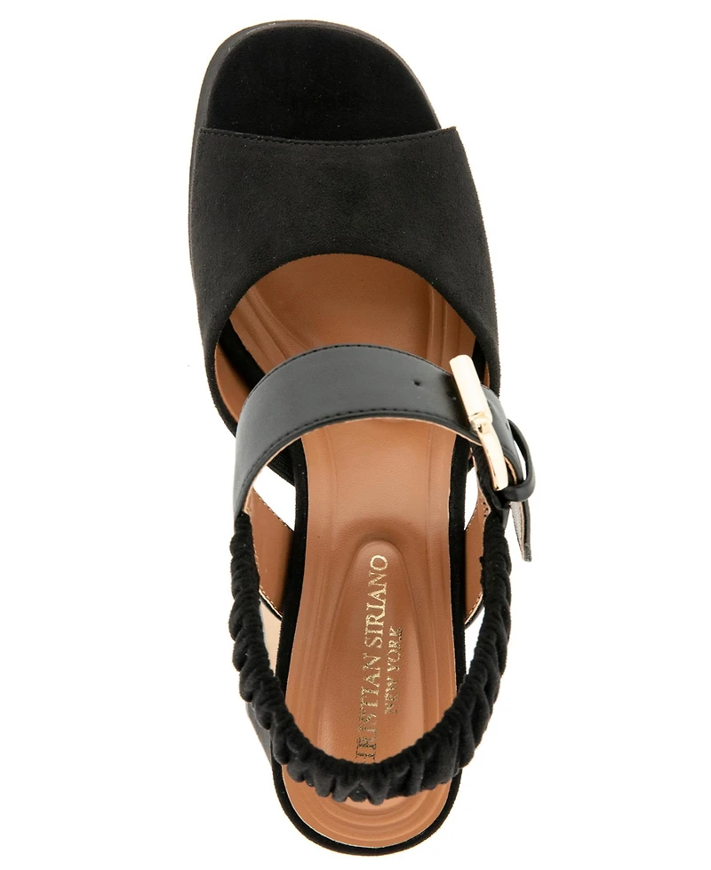 Christian Siriano Women's Finzee Velvet Platform Sandal