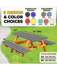 Piscifun Fitted Picnic Table And Bench Covers Waterproof Windproof Elastic Edges For Outdoor Camping