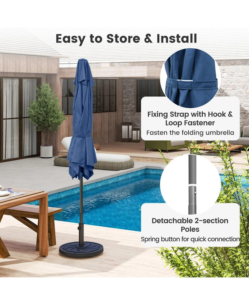 Gouun 7.5-Foot Outdoor Patio Market Umbrella with Push-Button Tilt