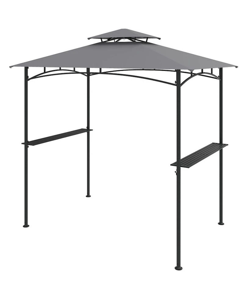 Gouun 8 x 5 Foot Grill Gazebo with 2 Shelves and Hanging Hooks