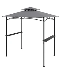 Gouun 8 x 5 Foot Grill Gazebo with 2 Shelves and Hanging Hooks