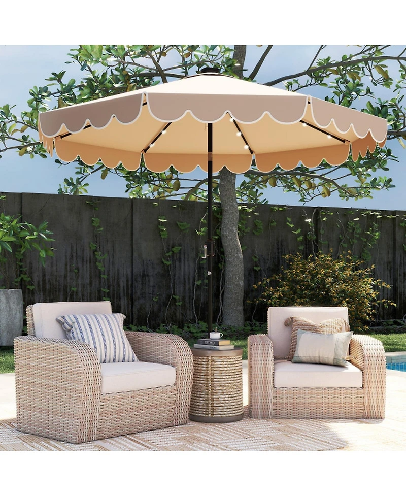 Gouun 10-Foot Solar Led Patio Umbrella with Push-Button Tilt