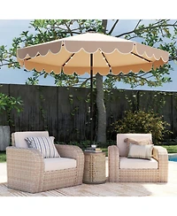 Gouun 10-Foot Solar Led Patio Umbrella with Push-Button Tilt