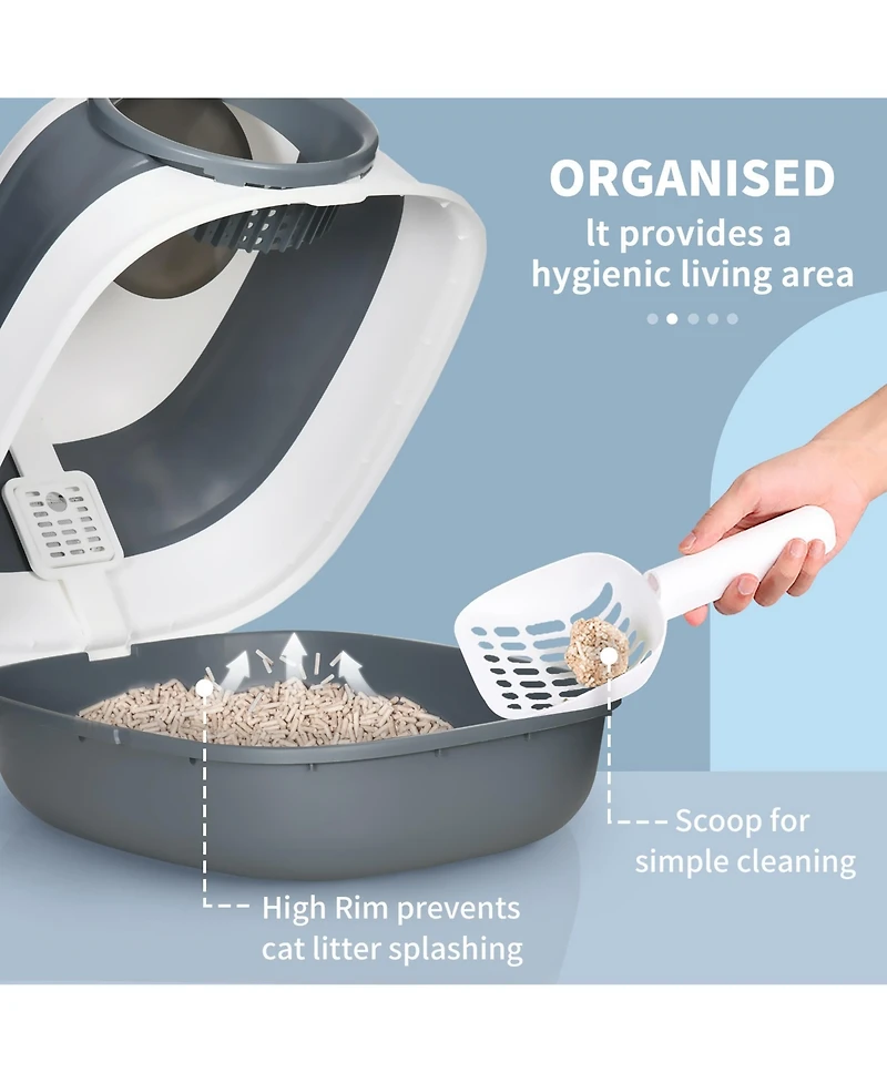Ruie Dome Covered Cat Litter Box with Lid Scoop and Air Freshener