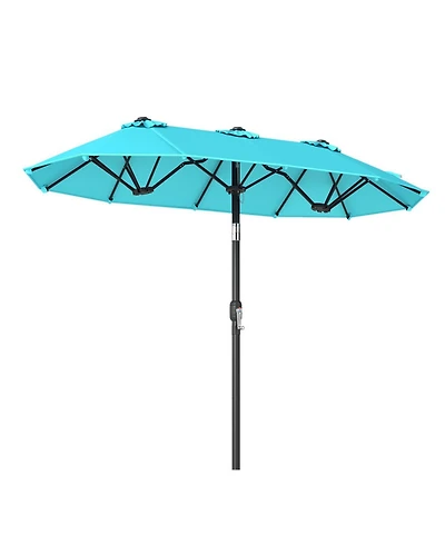 Gouun 10 feet Double-Sided Rectangular Patio Umbrella with Push-Button Tilt