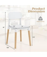 Gouun Set of 4 Modern Dining Side Chairs with Beech Wood Legs