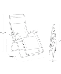 Lafuma Futura Zero Gravity Outdoor Steel Framed Lawn Recliner Chair