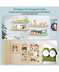 Sugift 24 in Kids Bookshelf Set of 4 Wall-Mounted Picture Ledge Shelves