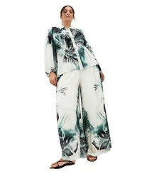 City Chic Plus Piper Palm Print Wide Leg Pant