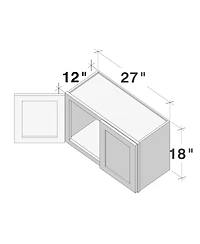 Boyel Living 27"x18" Double Door Short Wall Cabinet, Ready to Assemble Kitchen Cabinet with Solid Wood Frame, Soft-Close Slides and Hinge