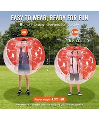 Hongge Inflatable Bumper Ball 5 ft Body Sumo Zorb Ball 0.8 mm Thick Pvc for Outdoor Team Games