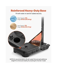 Hongge Kids Portable Basketball Hoop 28 in Backboard Adjusting 5.2 to 6.9 ft with Rolling Wheels for Patio and Poolside