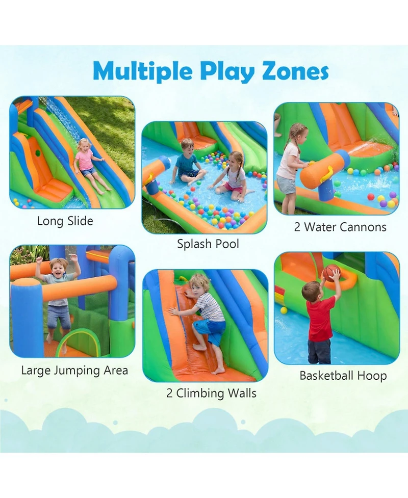 Hongge Inflatable Water Slide Bounce House with Splash Pool and 780W Blower Ages 3-12