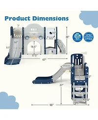 Hongge 10-in-1 Foldable Toddler Slide and Climber Playset, Ages 3+