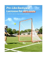Hongge Portable 6 x 6 ft Lacrosse Goal with Steel Frame and Carry Bag for Backyard Shooting Drills