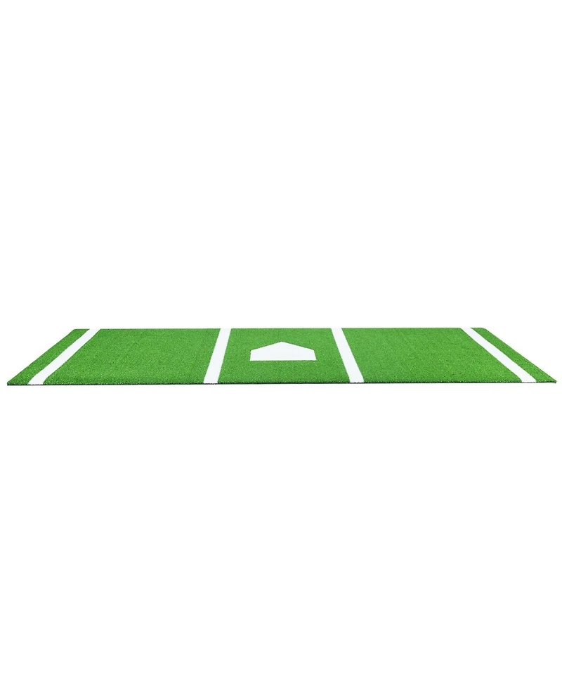 Hongge Baseball and Softball Hitting Mat 10 x 3.8 ft Anti-Slip Turf Batting Practice Aid with Stride Lines