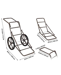 Hongge Folding Deer Cart Game Hauler 500 lbs Capacity with 17 in Rubber Wheels for Hunting and Hiking Gear