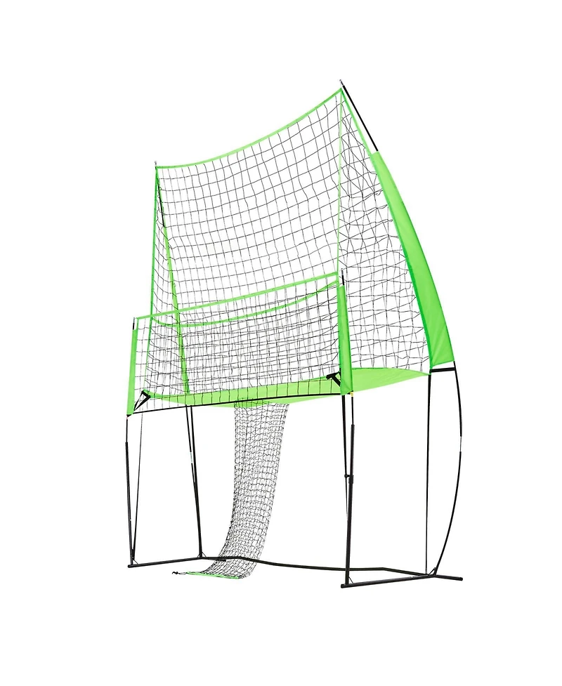 Hongge Height Adjustable Volleyball Training Net System 8 x 11 ft with Ball Return for Serving and Spiking Practice