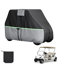 Hongge Full Coverage Golf Cart Cover for 4-Passenger Carts 600D Oxford with Pu Coating and Three Zipper Doors