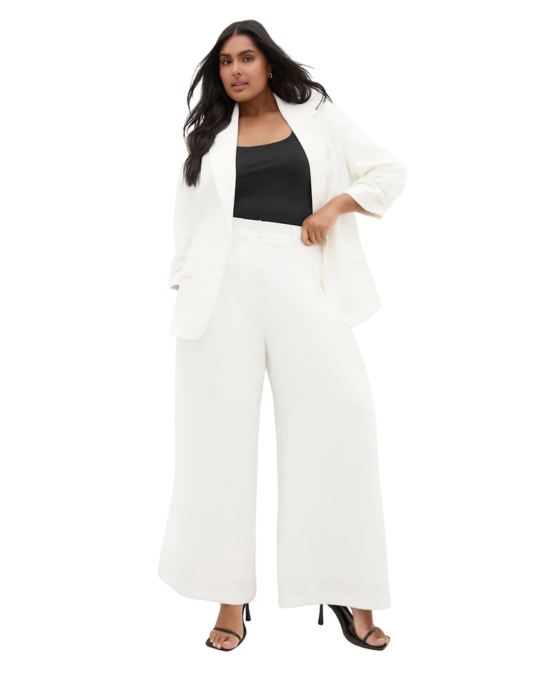 City Chic Plus Abbie Fully Lined Wide Leg Pant