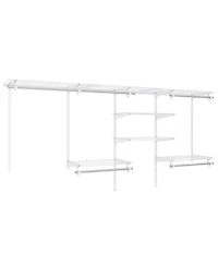 Hongge 4-8 Ft Wall Mounted Closet Organizer System with Hanging Rods