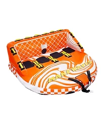Hongge Towable Boat Tube for 1 to 4 Riders with Full Nylon Cover 22 Grab Handles and Dual Tow Points