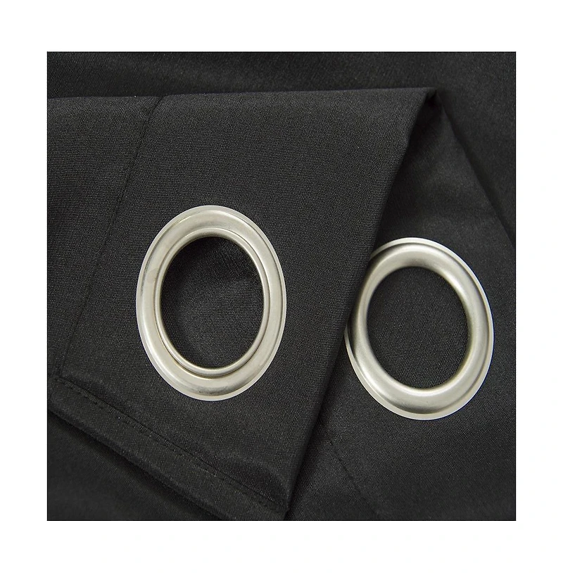 Olivia Gray Gilbert Solid Single Grommet Curtain Panel Pair