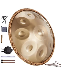Hongge 22 inches Steel Handpan Drum with 10 Notes in D Minor Tuning