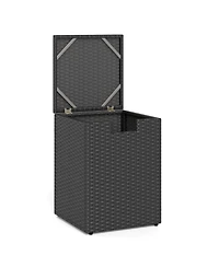 Gouun Rattan Propane Tank Cover Side Table with Flip-Top Lid