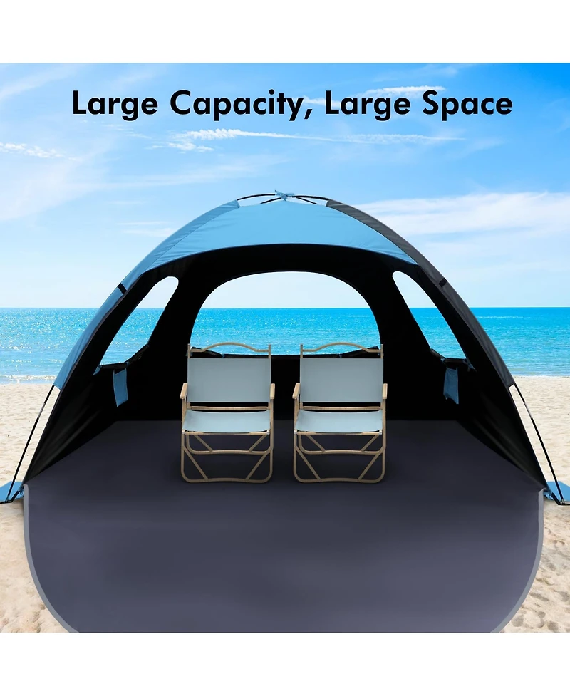 Aofar Beach Tent Sun Shade Shelter Extendable Floor Mesh Windows