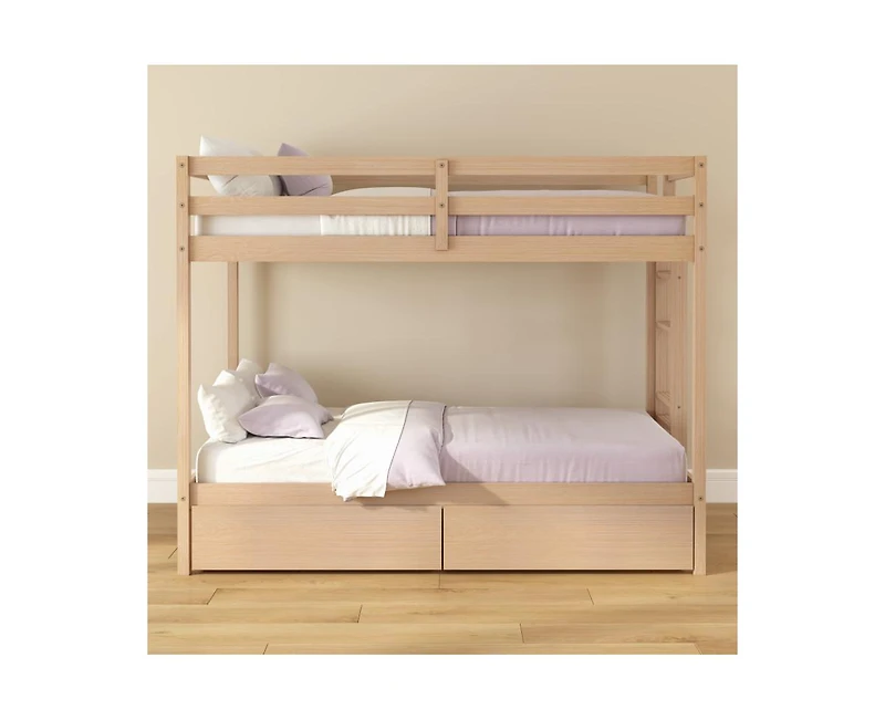 Grain & Grove Bear Furniture Plywood Twin/Twin With Underbed Storage Drawers
